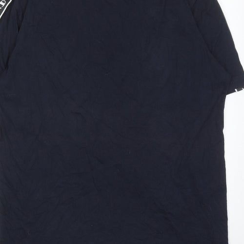 Champion Mens Blue Cotton T-Shirt Size L Round Neck