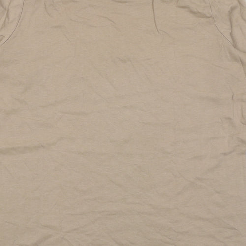 Anna Weyburn Womens Brown Cotton Basic T-Shirt Size 10 Round Neck
