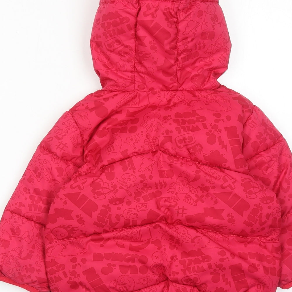 Nike Girls Pink Geometric Puffer Jacket Jacket Size 24 Months Zip