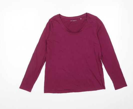 NEXT Womens Purple Cotton Basic T-Shirt Size 10 Scoop Neck