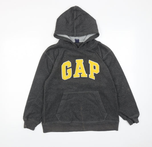 Gap Boys Grey Polyester Pullover Hoodie Size 12-13 Years Pullover