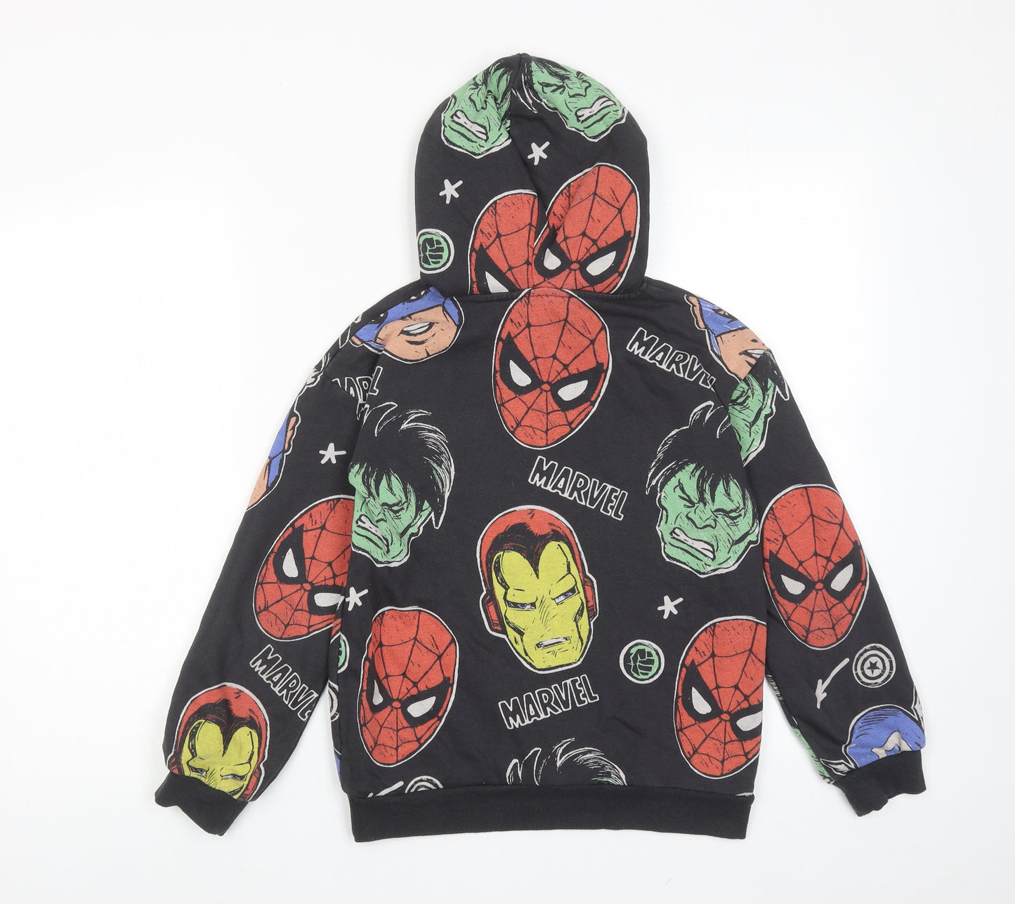 Marvel Boys Grey Geometric Cotton Pullover Hoodie Size 8-9 Years Pullover - Avengers