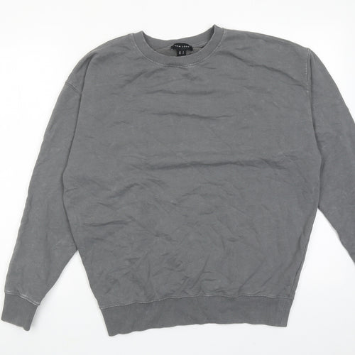 New Look Womens Grey Cotton Pullover Sweatshirt Size S Pullover