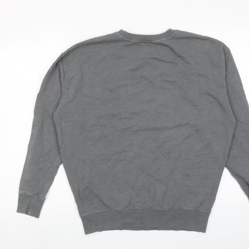 New Look Womens Grey Cotton Pullover Sweatshirt Size S Pullover