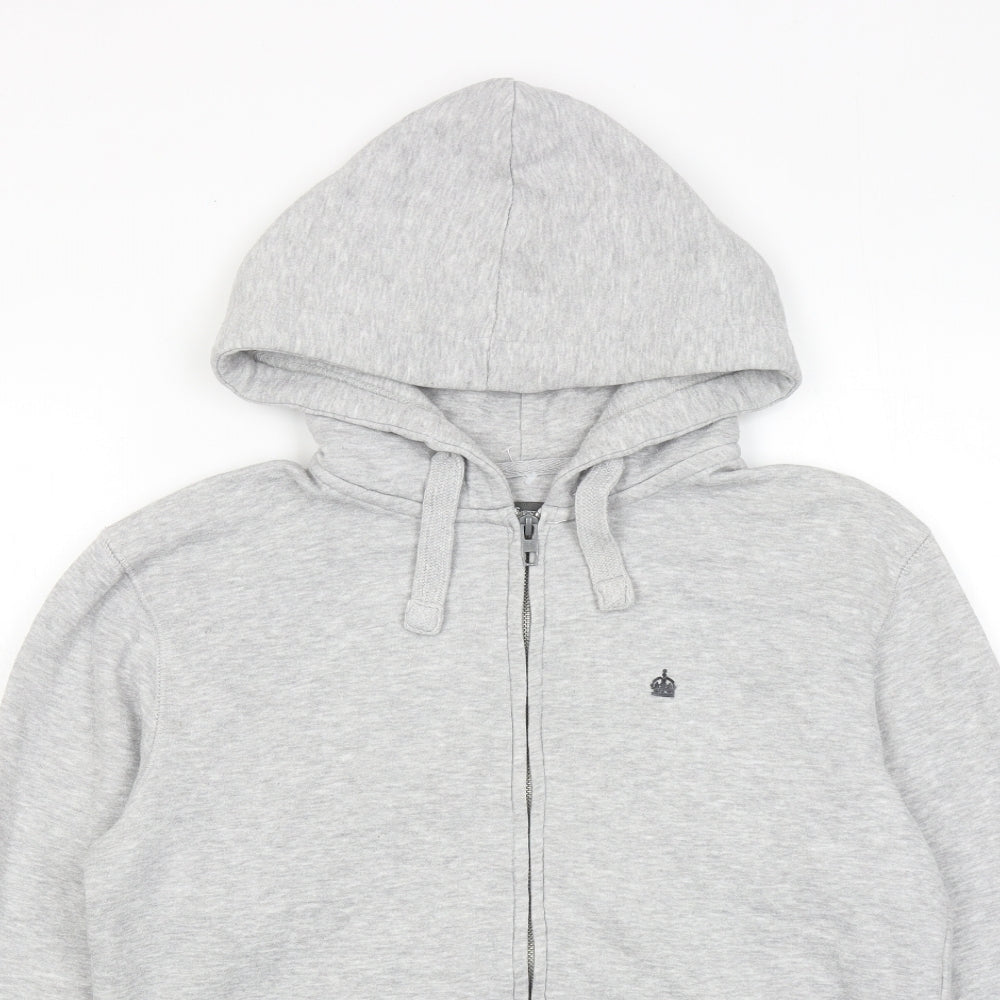 French Connection Womens Grey Cotton Full Zip Hoodie Size S Zip