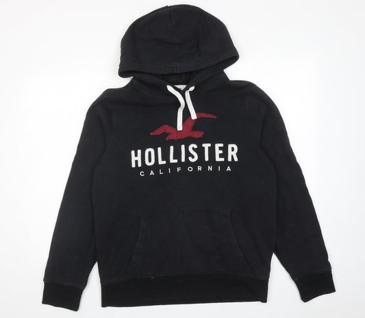 Hollister Mens Black Cotton Pullover Hoodie Size M