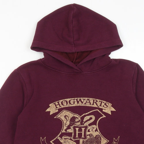 Harry Potter Girls Purple Cotton Pullover Hoodie Size 11-12 Years Pullover - Hogwarts