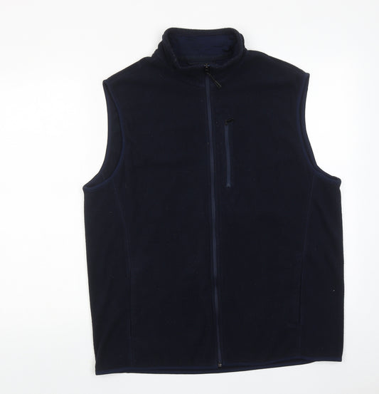 Marks and Spencer Mens Blue Gilet Jacket Size L Zip