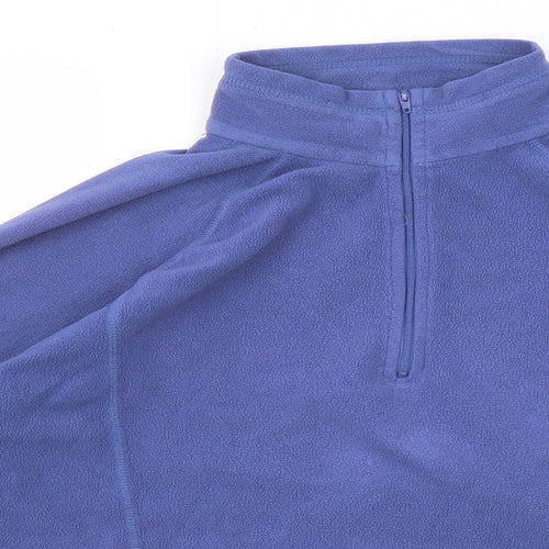 Outdoor Scene Womens Blue Polyester Pullover Sweatshirt Size 12 Zip - Size 12-14