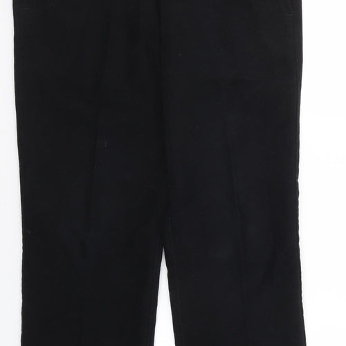 Marks and Spencer Mens Black Cotton Chino Trousers Size 34 in L29 in Regular Zip