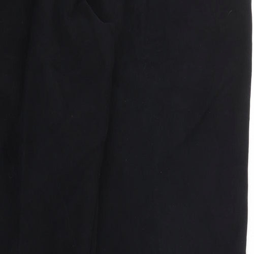 Marks and Spencer Mens Black Cotton Chino Trousers Size 34 in L29 in Regular Zip