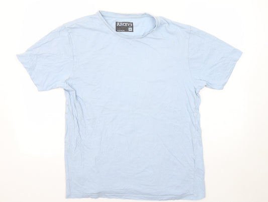 Juice Mens Blue Cotton T-Shirt Size M Round Neck