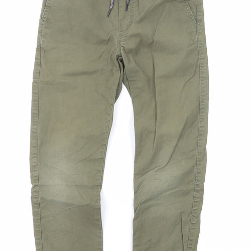 Gap Boys Green Cotton Jogger Trousers Size 10-11 Years Regular Drawstring