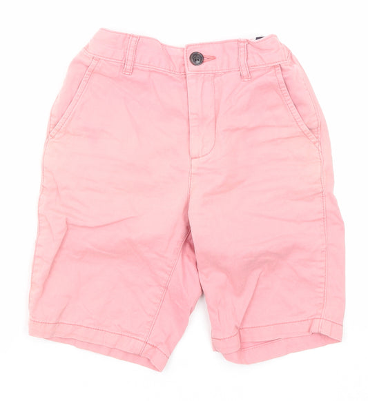 The Children's Place Boys Pink Cotton Chino Shorts Size 7 Years Regular Zip
