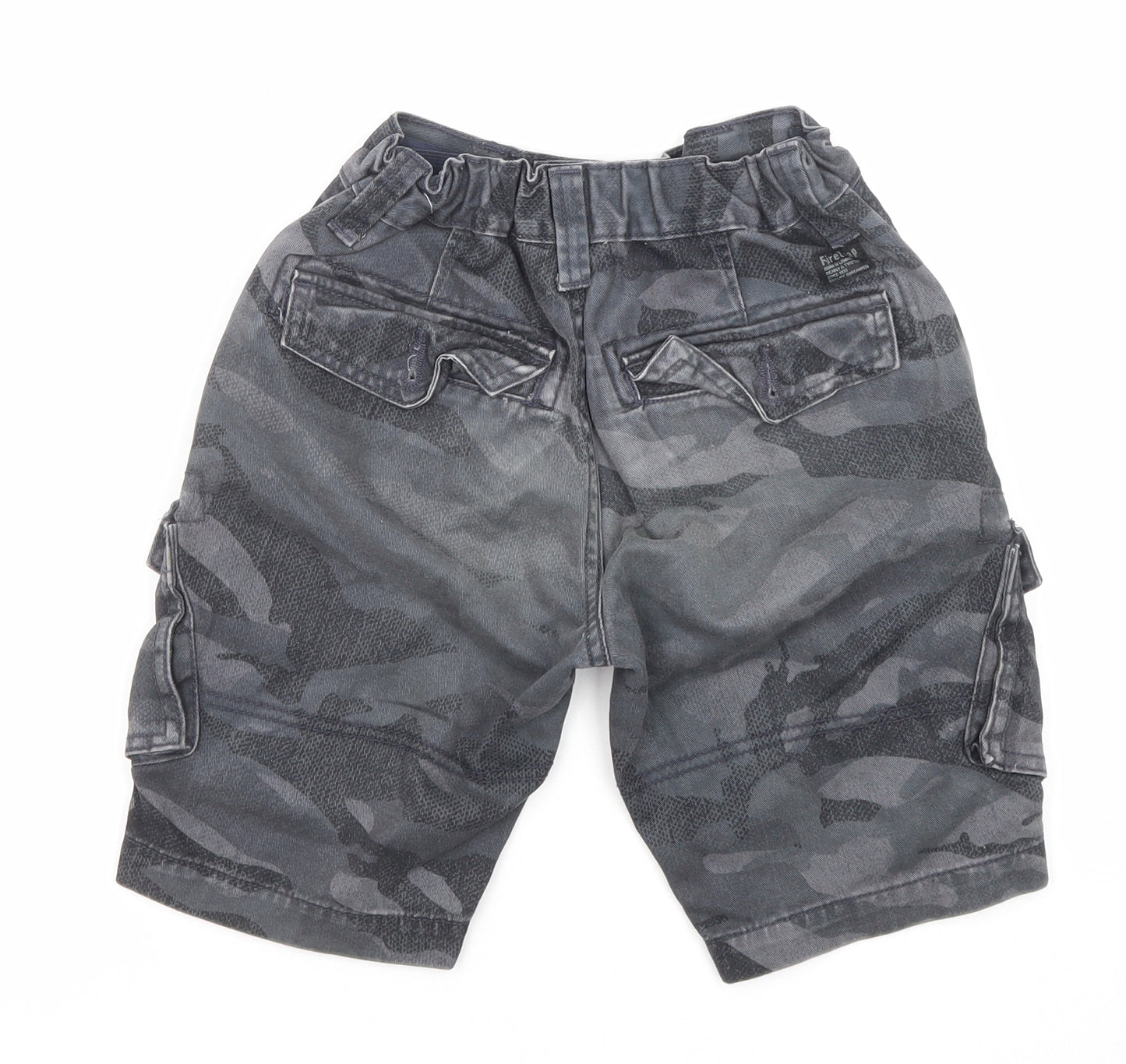 Firetrap Boys Grey Camouflage Cotton Cargo Shorts Size 7-8 Years Regular Zip