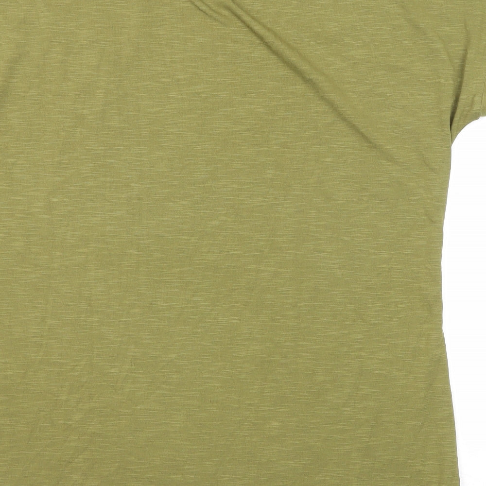 Viz a Viz Womens Green Polyester Basic T-Shirt Size L Round Neck - Net Detail