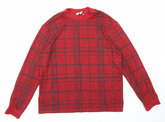 NEXT Womens Red Plaid Viscose Pullover Sweatshirt Size 14 Pullover