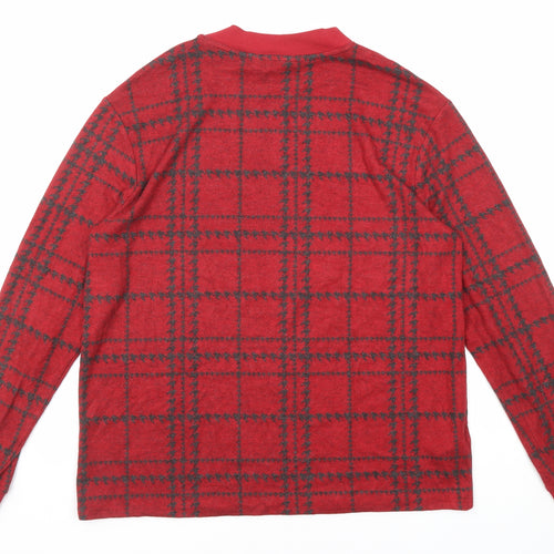 NEXT Womens Red Plaid Viscose Pullover Sweatshirt Size 14 Pullover