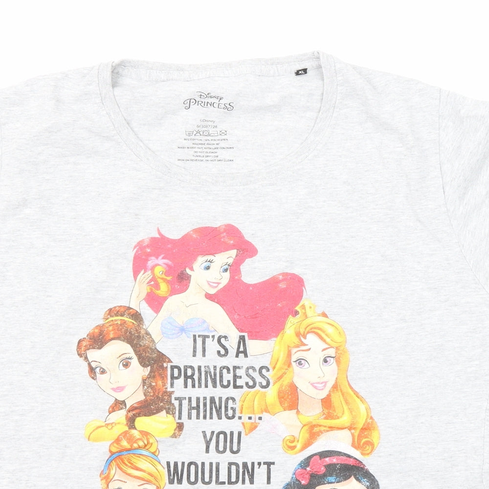 Disney Womens Grey Cotton Basic T-Shirt Size XL Scoop Neck - It's A Princess Thing... You Wouldn't Understand.