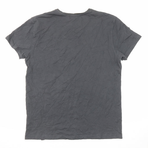 Dirty Velvet Mens Grey Polyester T-Shirt Size L Round Neck