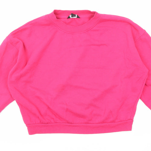 New Look Womens Pink Polyester Pullover Sweatshirt Size 10 Pullover
