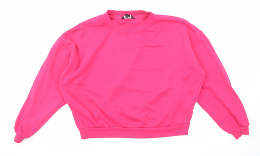 New Look Womens Pink Polyester Pullover Sweatshirt Size 10 Pullover