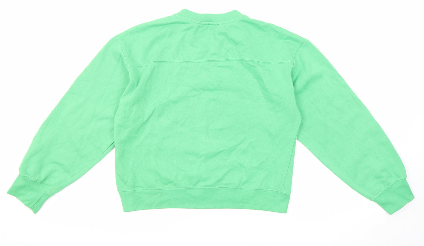 Zara Womens Green Polyester Pullover Sweatshirt Size S Pullover