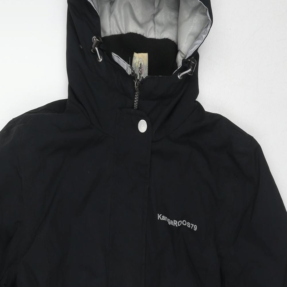 KangaROOS Womens Black Windbreaker Jacket Size 10 Zip