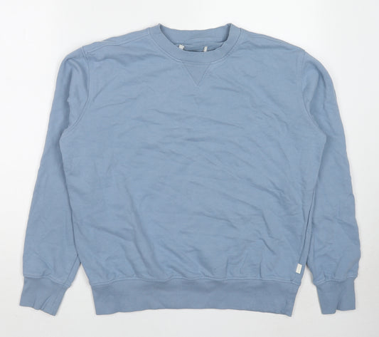 Marks and Spencer Mens Blue Cotton Pullover Sweatshirt Size M