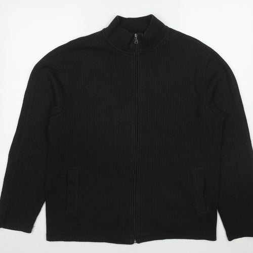 Ben Sherman Mens Black Cotton Full Zip Sweatshirt Size XL