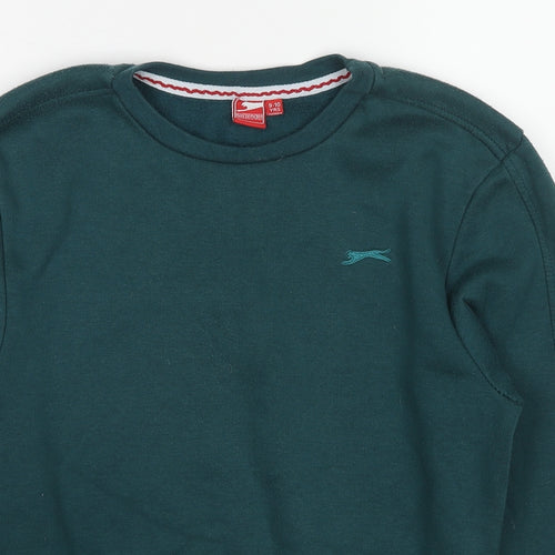 Slazenger Boys Green Polyester Pullover Sweatshirt Size 9-10 Years Pullover