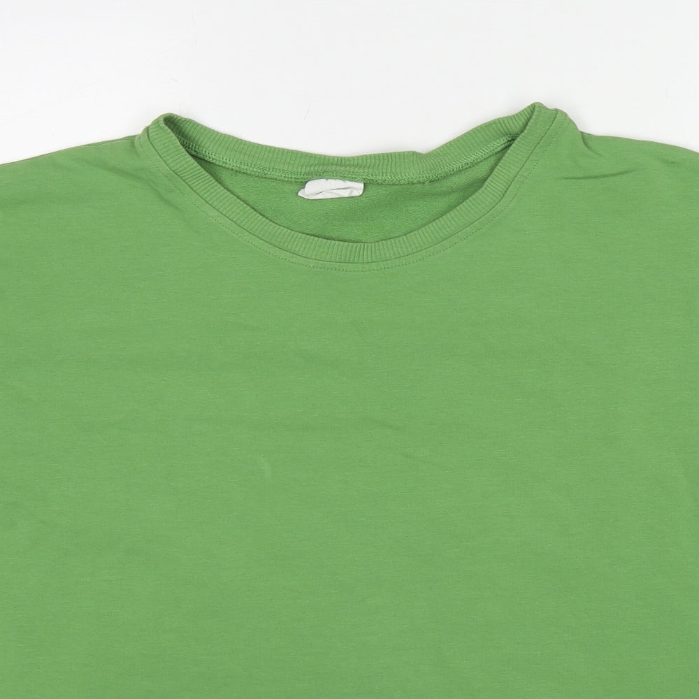 Dreamo Womens Green Cotton Pullover Sweatshirt Size S Pullover - Side zip detail