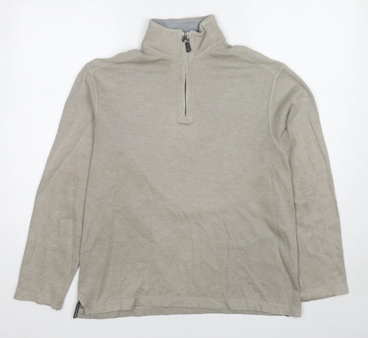 Marks and Spencer Mens Beige Cotton Pullover Sweatshirt Size S