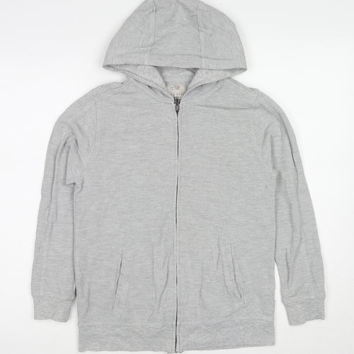 Zara Boys Grey Cotton Full Zip Hoodie Size 11-12 Years Zip