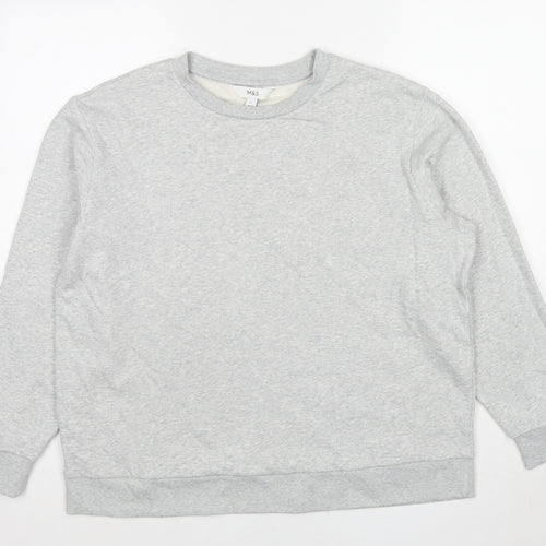 Marks and Spencer Womens Grey Cotton Pullover Sweatshirt Size L Pullover