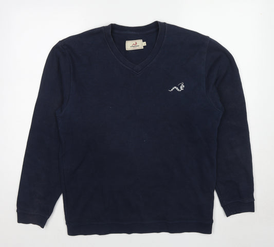 Woodworm Mens Blue Cotton Pullover Sweatshirt Size L
