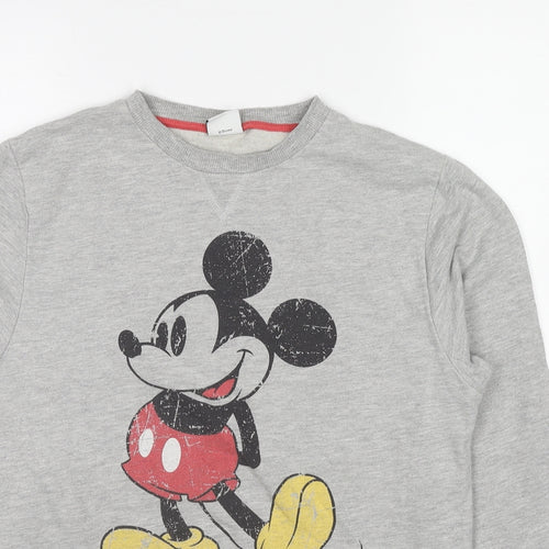 Disney Womens Grey Cotton Pullover Sweatshirt Size S Pullover - Mickey Mouse