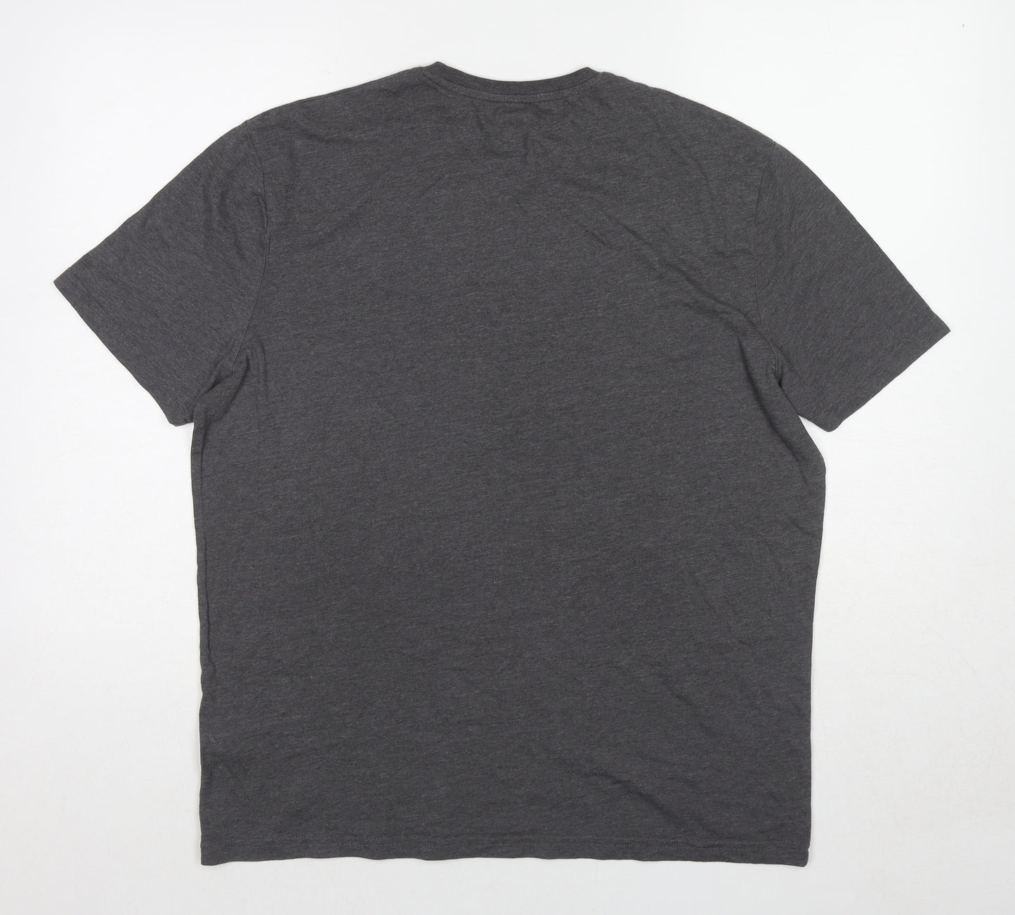 Marks and Spencer Mens Grey Cotton T-Shirt Size L Round Neck