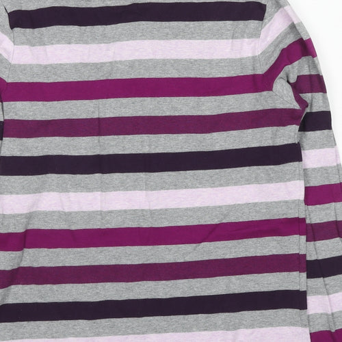 Maine Womens Multicoloured Striped Cotton Basic T-Shirt Size 10 Boat Neck