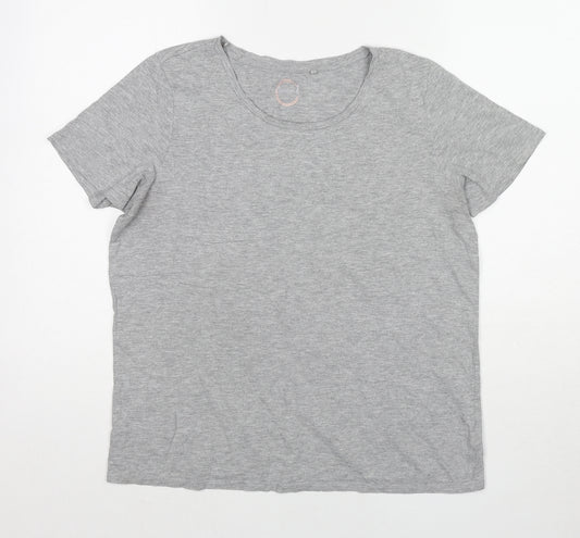 NEXT Womens Grey Cotton Basic T-Shirt Size 12 Round Neck