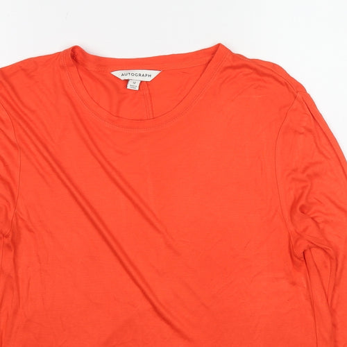Autograph Womens Red Viscose Basic T-Shirt Size 12 Round Neck