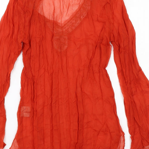 Per Una Womens Orange Polyester Kimono Blouse Size 10 V-Neck