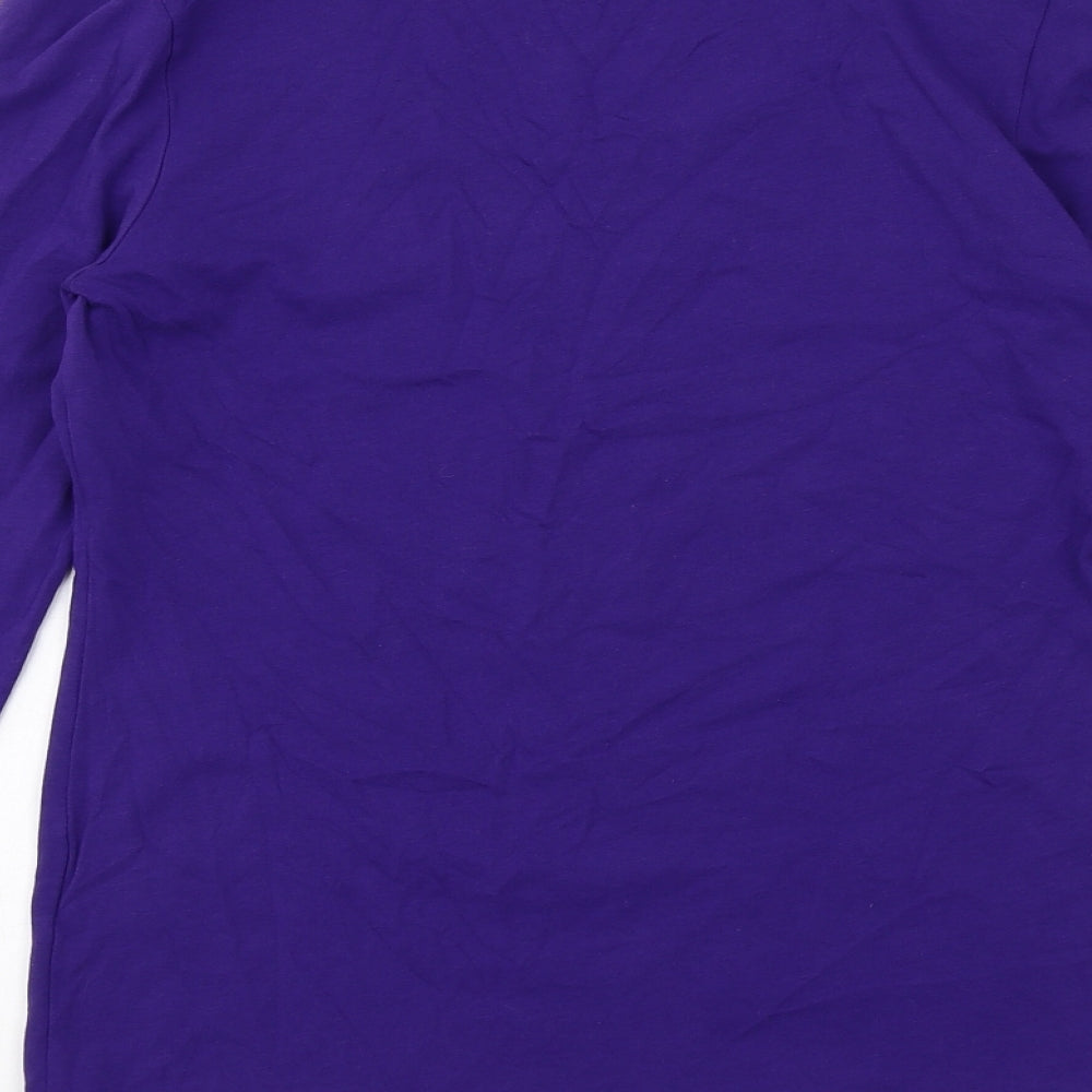 Jigsaw Womens Purple Cotton Basic T-Shirt Size M Scoop Neck
