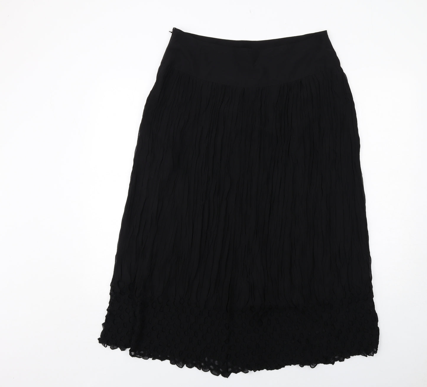 Per Una Womens Black Polyester Peasant Skirt Size 14 Zip
