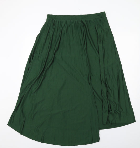 ASOS Womens Green Polyester Pleated Skirt Size 18