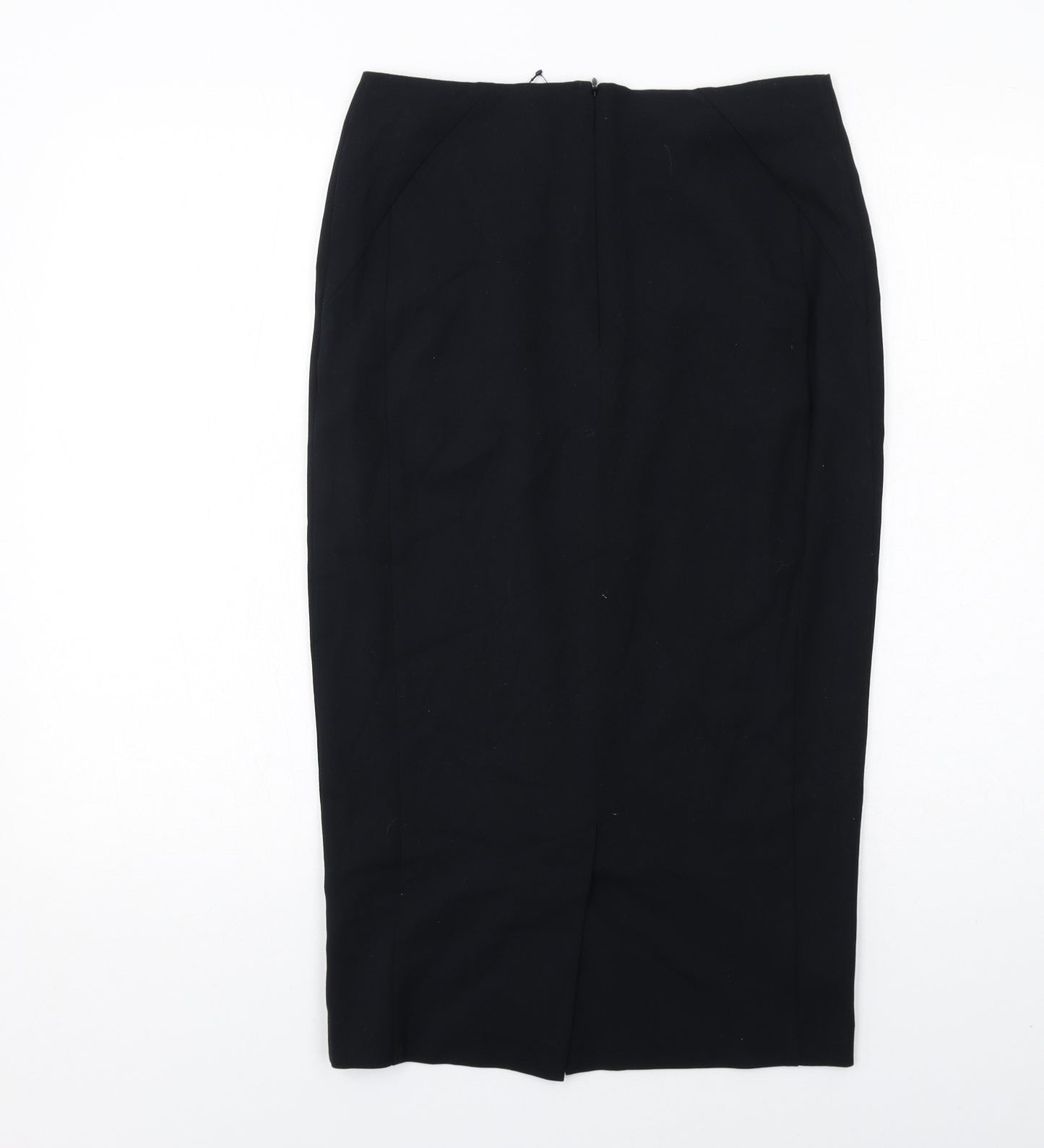 Marks and Spencer Womens Black Polyester Straight & Pencil Skirt Size 10 Zip