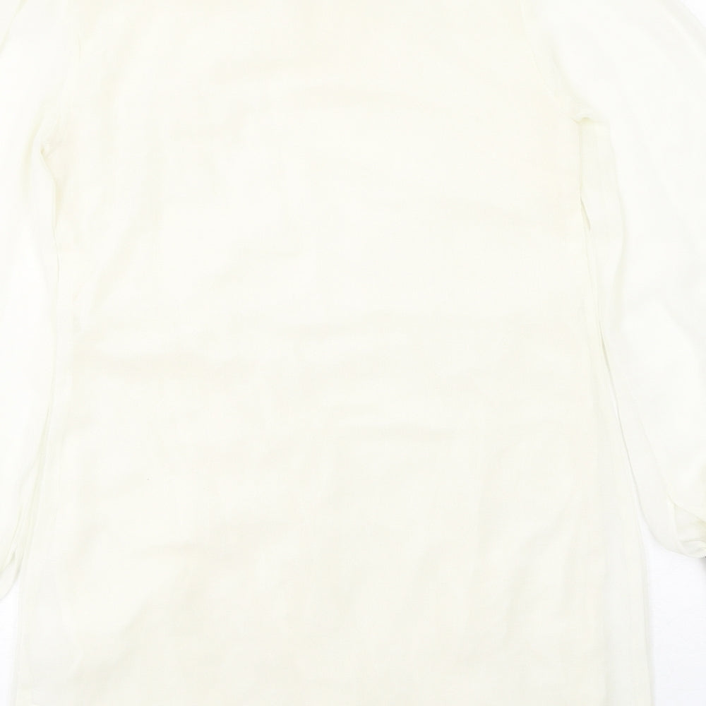 AX Paris Womens Ivory Polyester A-Line Size 10 Round Neck Pullover