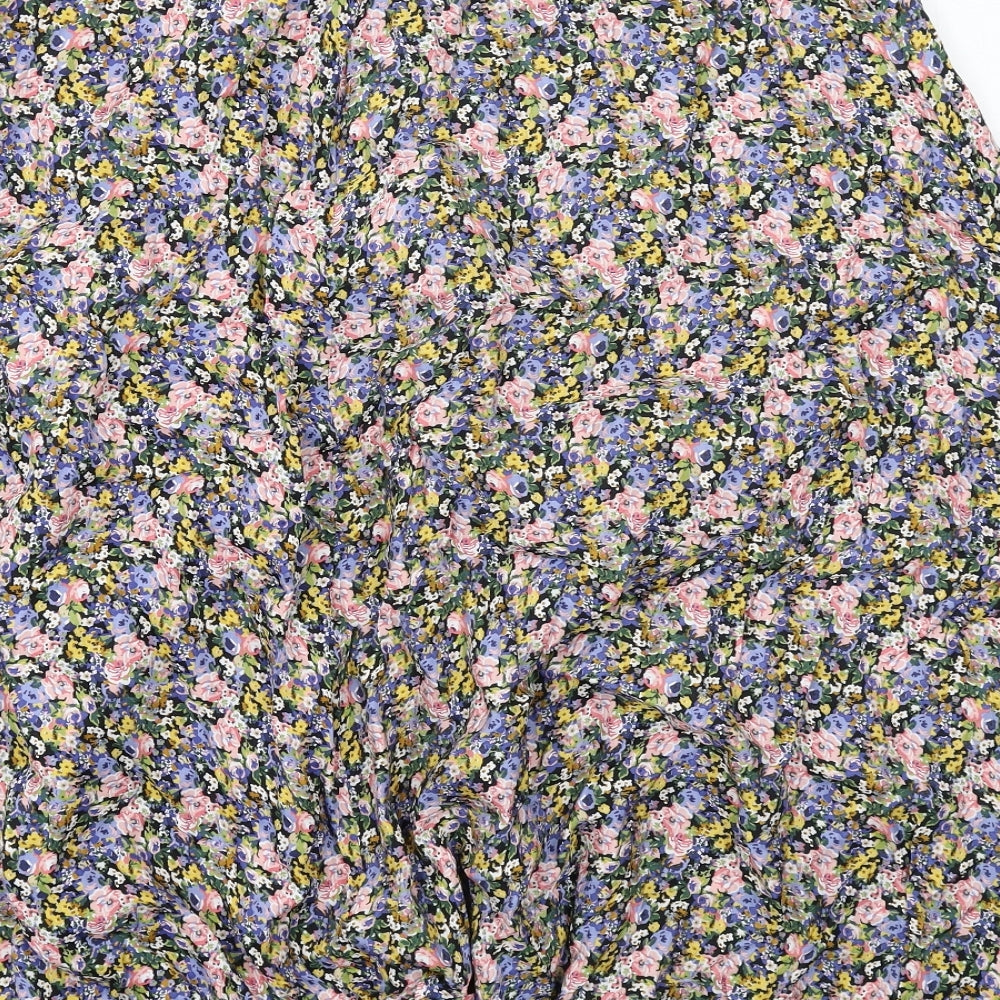 Zara Womens Multicoloured Geometric Polyester Swing Skirt Size XL