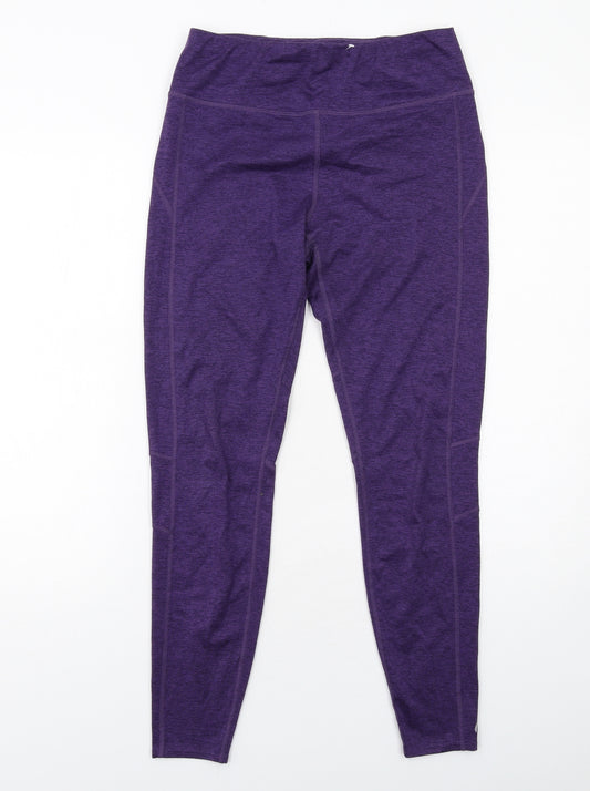 Marks and Spencer Womens Purple Polyester Compression Leggings Size 12 Regular Pullover