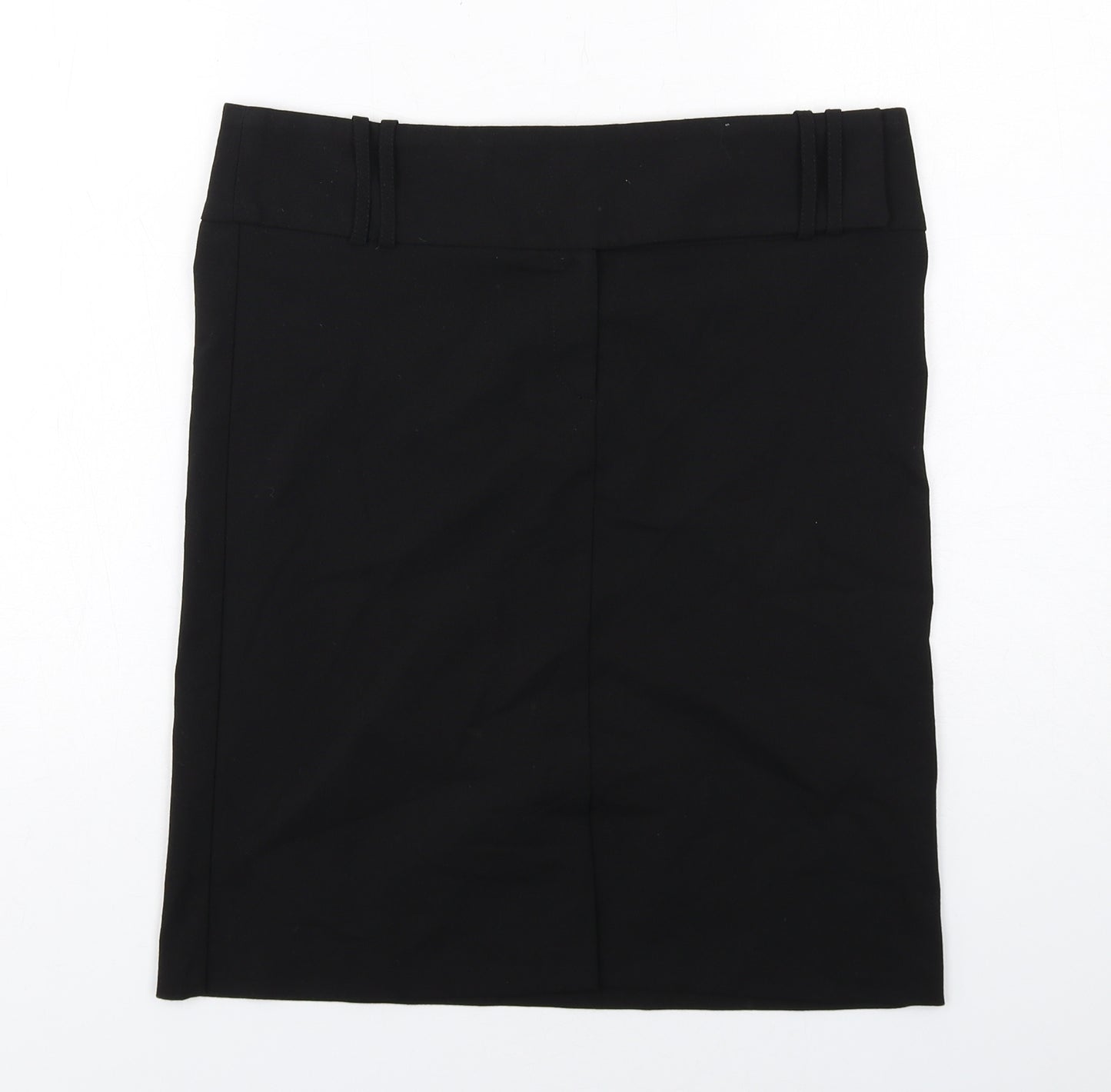 Miss Selfridge Womens Black Polyester A-Line Skirt Size 10 Zip